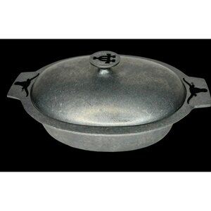 Wilton Armetale Texas Longhorn Oval Roaster Dutch Oven 4 Qt Aluminum